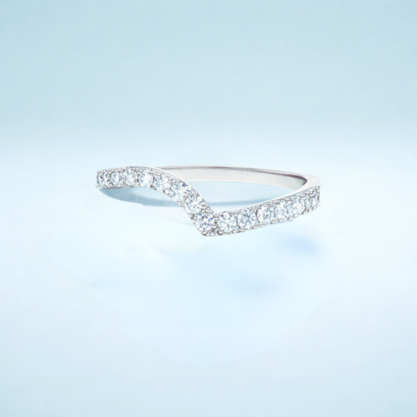 V Curve Pavé Ring